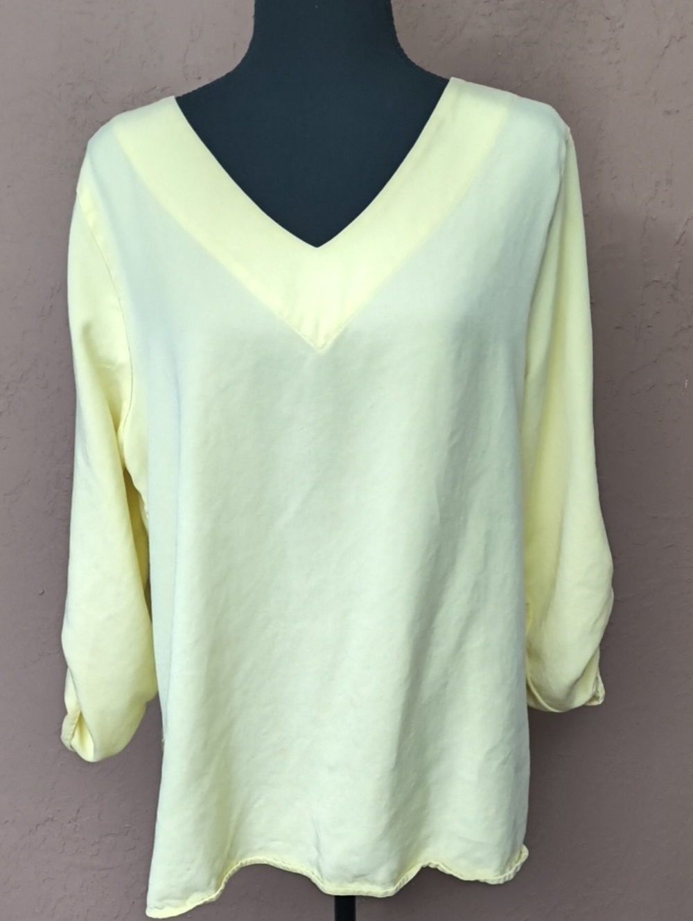 Soft Surroundings Women's Yellow V-Neck Tunic Size Large